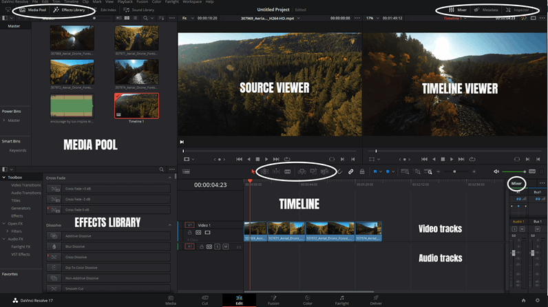 how to use davinci resolve edit page
